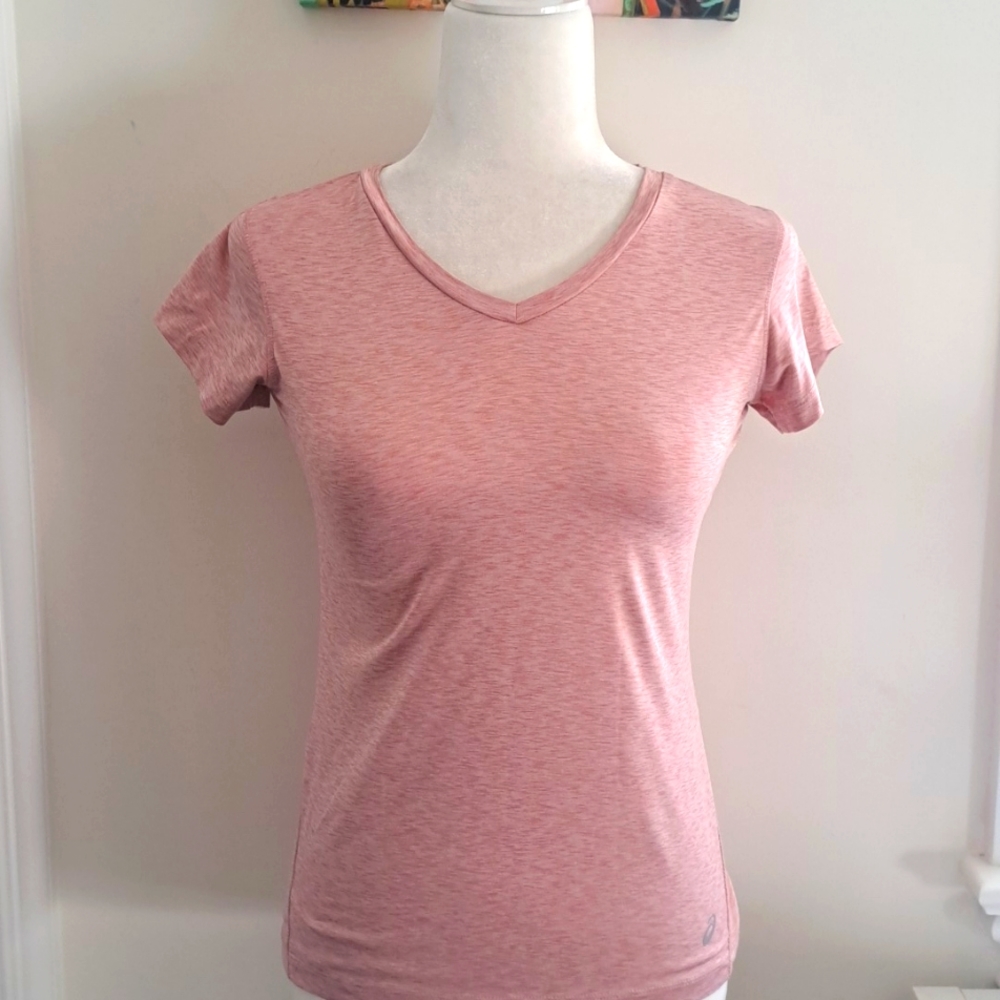 ASICS Pink Athletic V-neck Top size XS